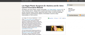 Las Vegas Plastic Surgeons Dr. Hankins and Dr. Sohn Launch Innovative Website