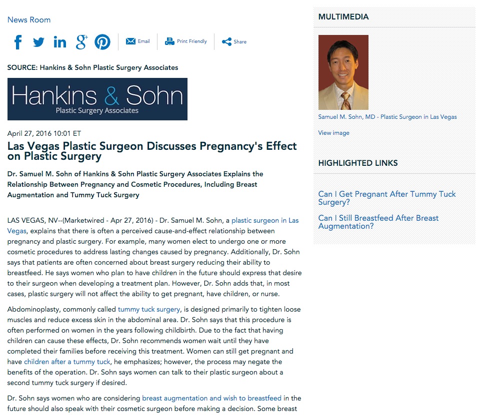 Dr. Sohn discusses pregnancy and plastic surgery